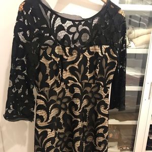 Black lace 3/4 sleeve dress ABS